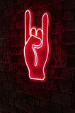 Decoratiune luminoasa LED, Rock N Roll Sign, Benzi flexibile de neon, DC 12 V, Rosu