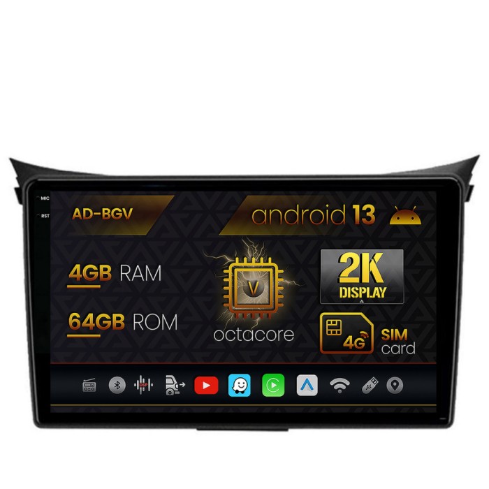 Navigatie Hyundai I30 (2012-2016), Android 13, V-Octacore 4GB RAM + 64GB ROM, 9.5 Inch - AD-BGV9004+AD-BGRKIT216V2