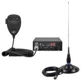 Kit Statie radio CB PNI Escort HP 8000L ASQ + Antena CB PNI ML145 cu magnet 145 PL