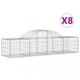 Cumpara ieftin Cosuri gabion arcuite 8 buc, 200x50x40/60 cm, fier galvanizat