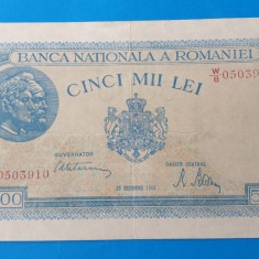 Bancnota 5000 Lei - Decembrie 1945 - circulata in stare buna