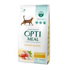 Optimeal Hrana uscata pisici adulte - cu Gaina, 1,5kg