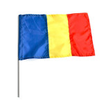 Steag Romania 20x36 cm, cu bat din plastic