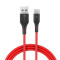 Cablu pentru incarcare si transfer de date BlitzWolf BW-TC15 USB/USB Type-C 3A 1.8m Rosu