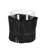 Cumpara ieftin Vaza sticla ratan negru 12x15 cm