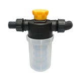 Filtru erbicidator transparent cu sita si valva de autocuratare, racord 38 mm