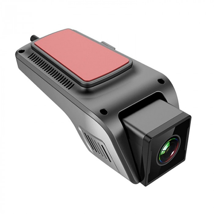 Camera Video Auto Techstar&reg; A64, FullHD, 1080P, Functie ADAS, Monitorizare 24/7, Conexiune Wireless, Suport MicroSD, Compatibila HU Android, Kit Alime