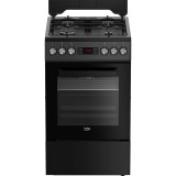 Aragaz mixt Beko FSM52330DAON, 4 arzatoare, Iluminare cuptor, Clasa A, Antracit
