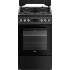Aragaz mixt Beko FSM52330DAON, 4 arzatoare, Iluminare cuptor, Clasa A, Antracit