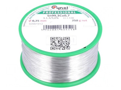 S&amp;acirc;rmă de lipit fără plumb 0,25mm 250g Sn99,3Cu0,7 foto