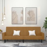 vidaXL Canapea extensibilă cu 2 locuri, maro, catifea 375782