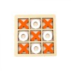 Joc X si 0 din Lemn, Joc Educativ Tip Board Game, Joc de Strategie, X si O Orange, Joc Clasic pentru Copii si Adulti