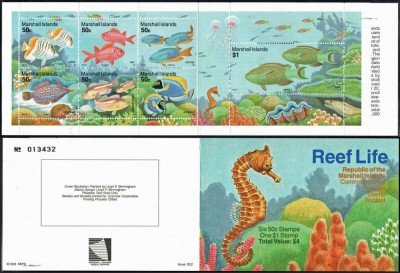 241-Marschall Islands-1993-Reef life-Blos numerotat conform scan MNH foto