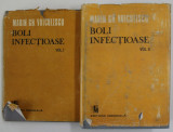 BOLI INFECTIOASE VOL. I - II de MARIN GH. VOICULESCU , Bucuresti 1989 * VOLUMUL I PREZINTA PETE PE BLOCUL DE FILE