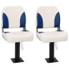VidaXL Set scaun pliabil pentru barcă, albastru și alb, 41x36x48 cm