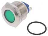 Lampă LED verde 12V &Oslash;22mm cu șurub