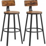 Set 2 scaune de bucatarie/bar, Artool, pal si otel, maro rustic, negru, 54x99 cm