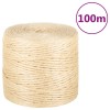 VidaXL Fr&acirc;nghie, 100 m, sisal 100%, 4 mm 155009