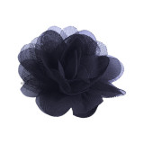 Floare textila din sifon pentru haine, diametru 8 cm, Bleumarin