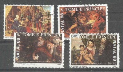 Sao Tome e Principe 1988 Paintings, Religion, used M.269 foto