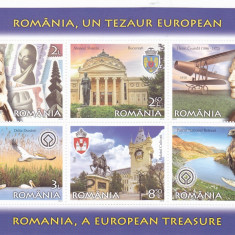 2018 ROMANIA,UN TEZAUR EUROPEAN,BLOC,NEUZAT,MNH,ROMANIA.