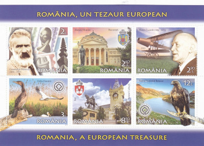 2018 ROMANIA,UN TEZAUR EUROPEAN,BLOC,NEUZAT,MNH,ROMANIA. foto