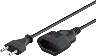 Prelungitor Euro Tip C CEE 7/16 mama-tata 2m negru 2x0.75 mm Goobay 64616 foto