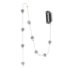 Bijuterii Par, Language of Jewels, Lan?i?or Decorative cu Strassuri, Argintiu foto