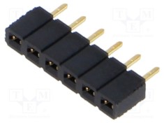 Conector siruri pini mama 6 PIN 2,54mm aurit THT SAMTEC foto