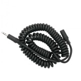 Cablu audio prelungitor, Blow, Jack 3.5, Spiralat, 3 m, Negru
