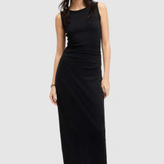 AllSaints rochie din bumbac KATARINA DRESS culoarea negru, maxi, mulata, W009DA