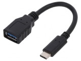 Cablu OTG USB 3.2 Negru 150mm 15W 3A, Logilink