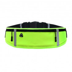 Centura Alergare / Borseta Sport, Reflectorizanta - Ultimate Running Belt, Orificiu Pentru Casti, Verde foto