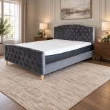 Pat Charcoal 160x200 cm Tapitat Catifea Gri Somiera Inclusa (cod ML 1707)