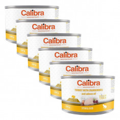 Calibra Cat Sterilised GF - Conserve de curcan cu afine ?i ulei de somon 6 x 200g foto
