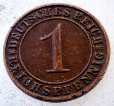7.569 GERMANIA WEIMAR 1 REICHSPFENNIG 1931 D foto