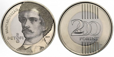 UNGARIA █ MONEDE COMEMORATIV █ 200 Forint █ 2023 █ PETOFI SANDOR █ UNC foto