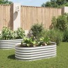 VidaXL Strat &icirc;nălțat de grădină argintiu 160x80x44 cm oțel galvanizat 45519