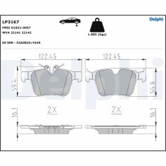 DELPHI LP3167 set placute frana,frana disc foto
