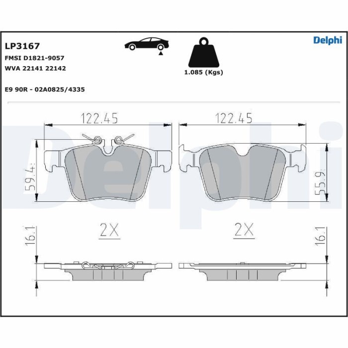 DELPHI LP3167 set placute frana,frana disc
