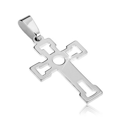 Pandantiv argint - cruce cu decupaje &amp;icirc;n formă de T foto