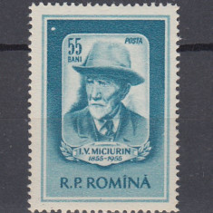 ROMANIA 1955 LP 398 -100 ANI DE LA NASTEREA LUI V.I.MICIURIN MNH