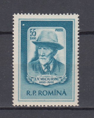 ROMANIA 1955 LP 398 -100 ANI DE LA NASTEREA LUI V.I.MICIURIN MNH foto