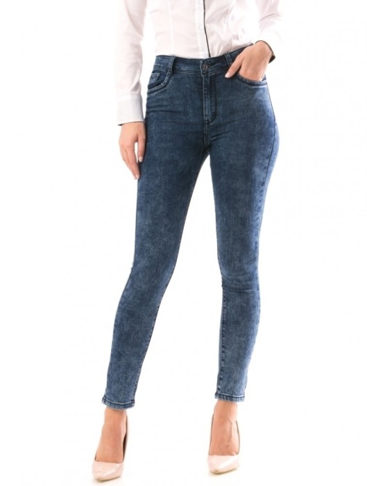 L668-4 Pantaloni din denim cu talie medie
