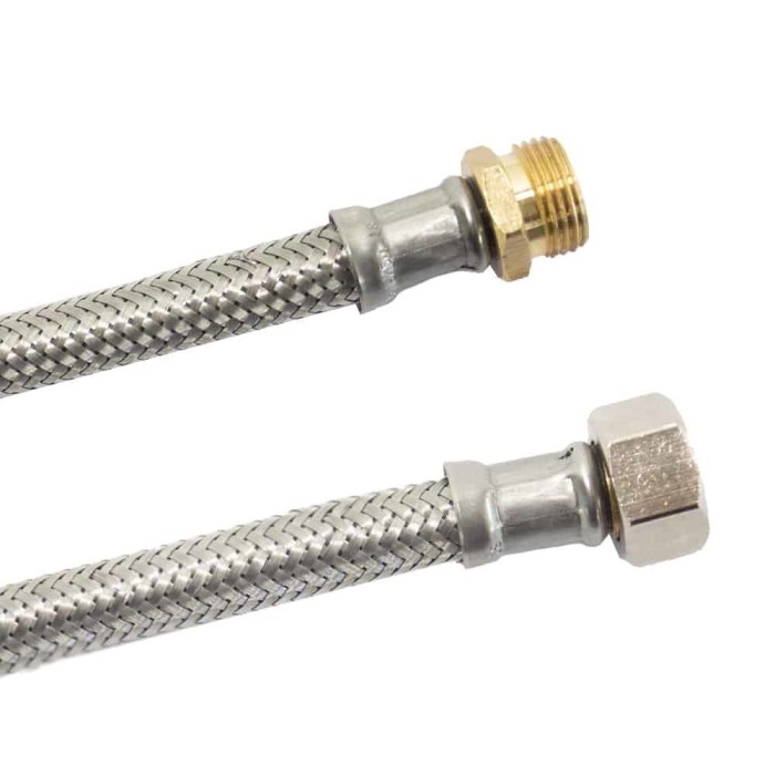 Furtun Flexibil Apă Potabilă, Inox, 1/2&quot;-3/8&quot;, DN8, DVGW