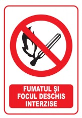 Fumatul si focul deschis interzise foto
