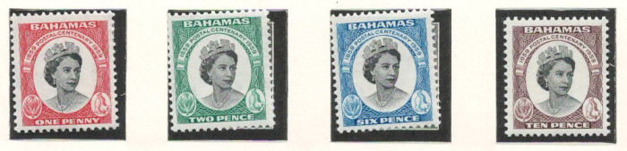 Bahamas 1959 Mi 179/82 MNH - 100 de ani de timbre