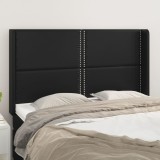 VidaXL Tăblie de pat cu aripioare, negru, 147x16x118/128 cm, piele eco 3119530