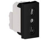 Priza standard italian 1M Flexo Himel negru mat