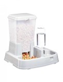 Distribuitor de alimente si apa pentru animale 2in1 culoare Alba